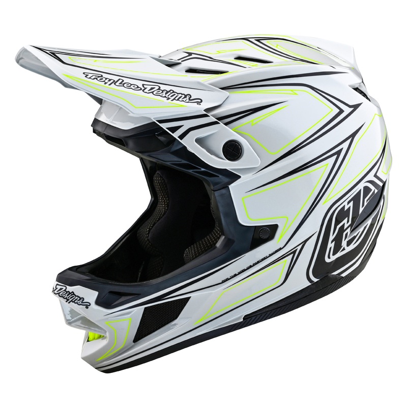 Troy Lee Designs D4 Composite Full Face Helmet with MIPS – Pinned – Light Gray Light Gray X-Small
