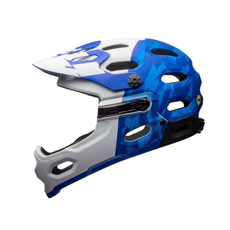 Bell Super 3R MIPS Full Face Helmet – Matt Blue-White Matt Blue – White Small