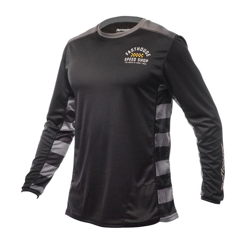 Fasthouse Classic Outland Long Sleeve MTB Jersey – Black Black Small