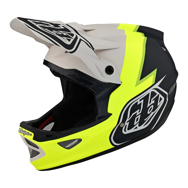 Troy Lee Designs D3 Fiberlite Full Face Helmet No MIPS – Volt – Flo Yellow – 2023 Flo Yellow X-Small