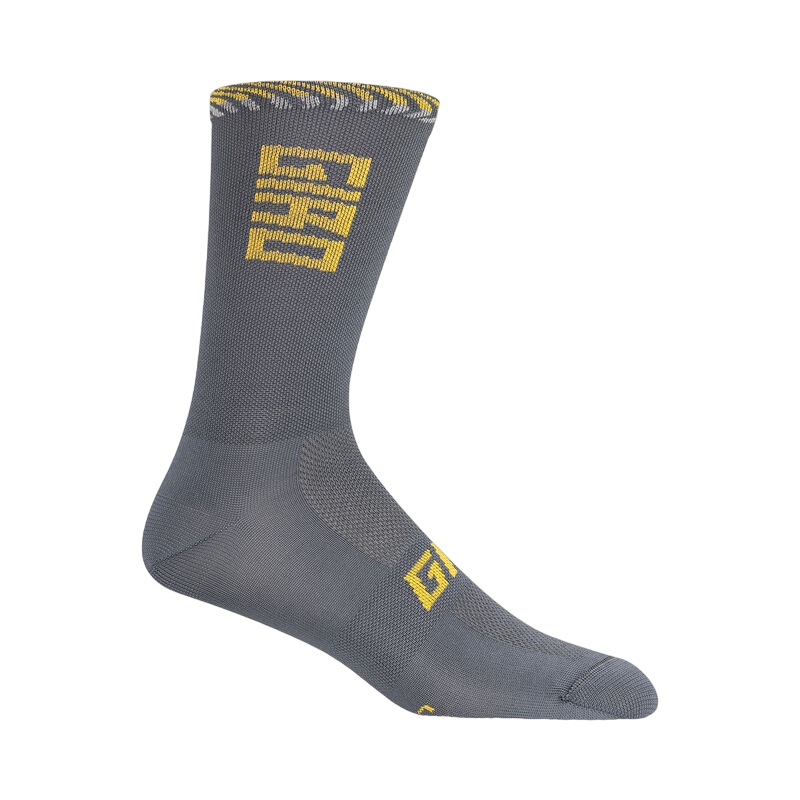 Giro Comp Racer 6″ High Rise Sock – Dark Shark-Spectra Yellow Dark Shark – Spectra Yellow Small