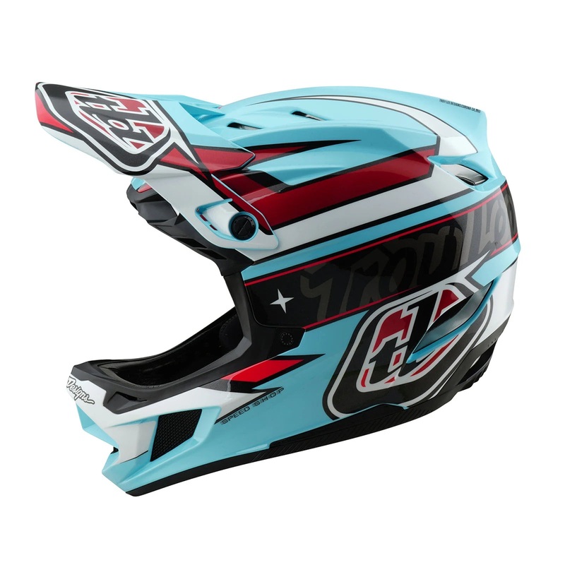Troy Lee Designs D4 Polyacrylite Full Face Helmet – Linear – Blue Blue X-Small