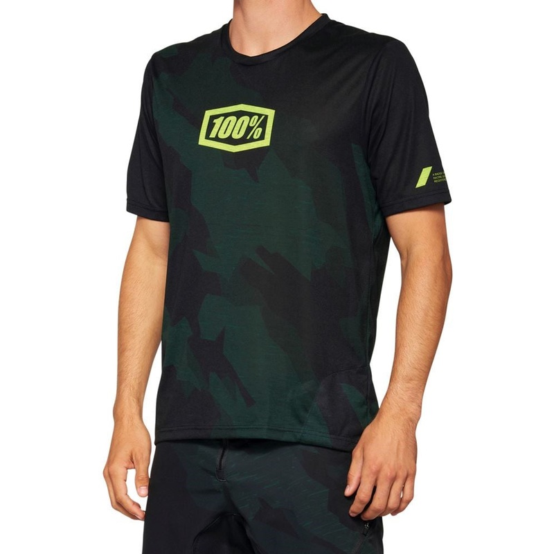 100% Airmatic Short Sleeve MTB Jersey – Black Camo Black Camo Small
