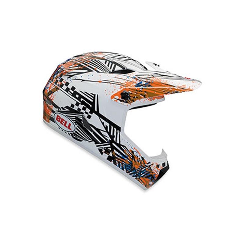 Bell Drop BMX/Downhill Full Face Helmet – Manic – White-Black Manic – White – Black Medium