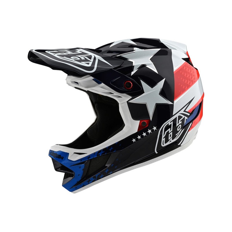 Troy Lee Designs D4 Composite Full Face Helmet – Freedom 2.0 – Red-White – 2020 Red – White X-Small
