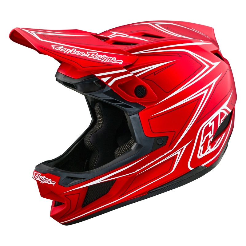 Troy Lee Designs D4 Composite Full Face Helmet with MIPS – Pinned – Red Red X-Small