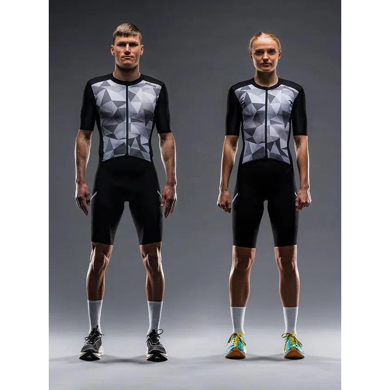 Fusion TEMPO! TWO Triathlon Trisuit Unisex Wit – Grijs XS