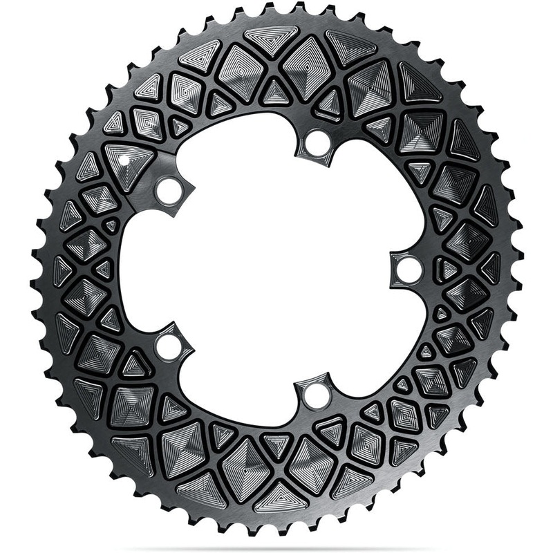 absoluteBLACK Oval Premium 110BCD 5 Bolt SRAM Double Chainring Red 52T
