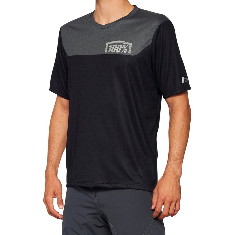 100% Airmatic Short Sleeve MTB Jersey – Gray-Midnight Gray – Midnight Small