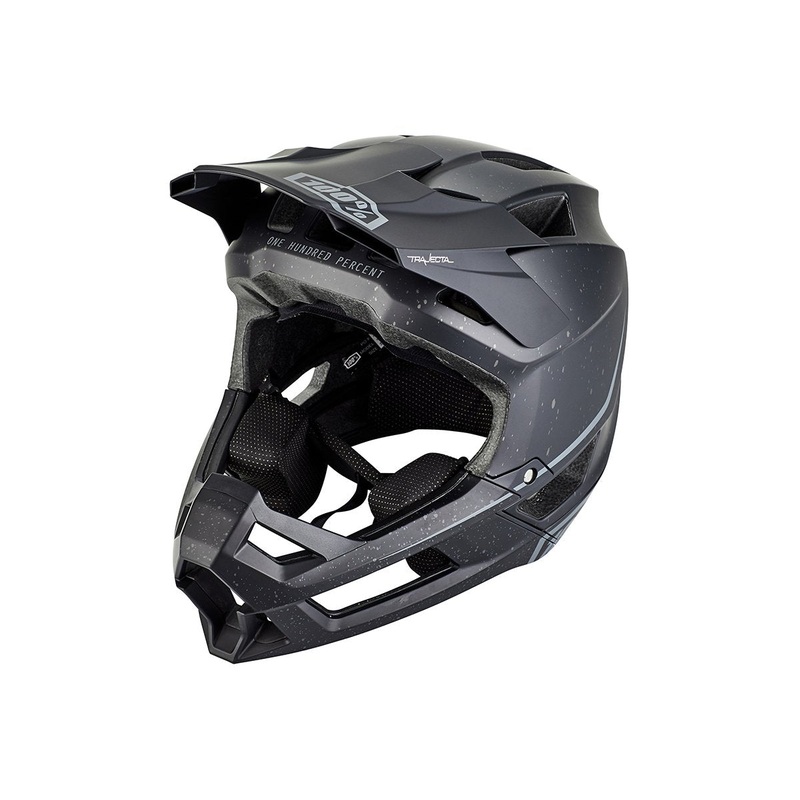 100% Trajecta Full Face Helmet – Black Black Small