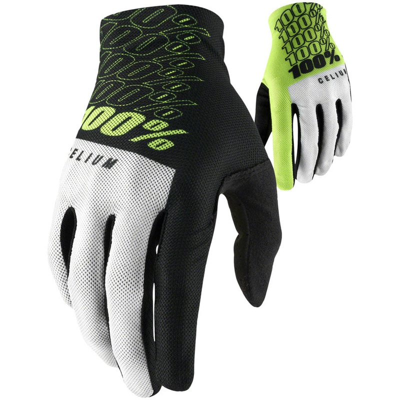 100% Celium Gloves – Yellow, Full Finger, Men’s, Small