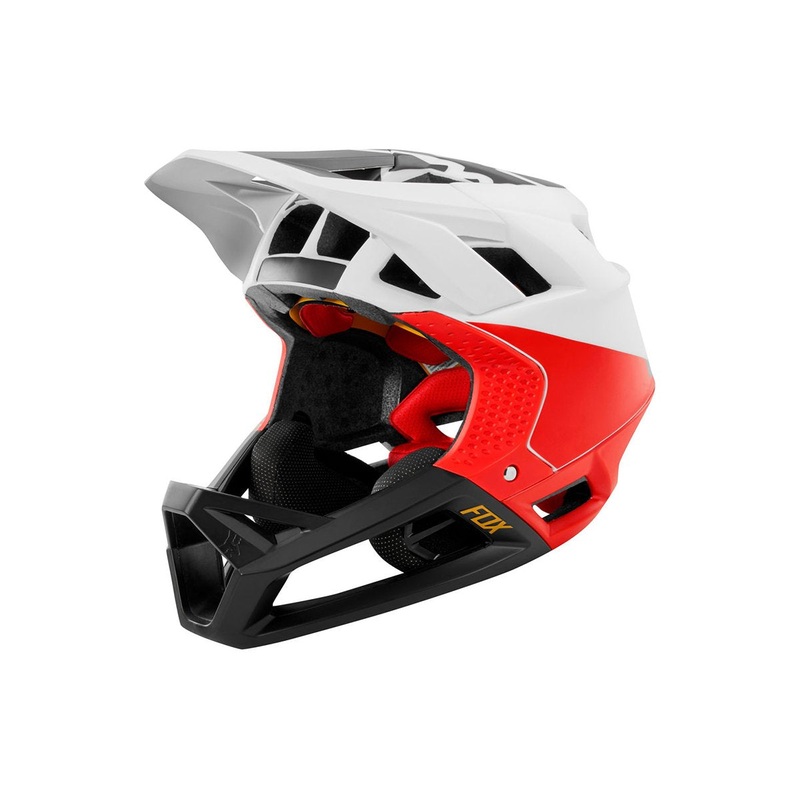 Fox Racing Proframe Full Face Helmet – Pistol – White-Black-Red – 2019 White – Black – Red Medium