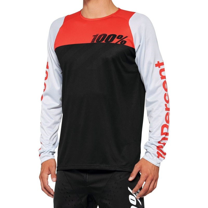 100% R-Core Long Sleeve MTB Jersey – Racer Red Racer Red Small