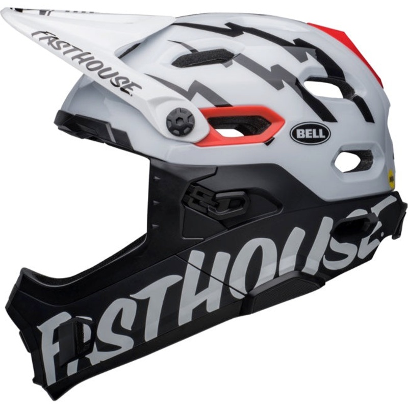 Bell Super DH Spherical Full Face Helmet – Fasthouse – Matt Gloss Black-White Matt Gloss Black – White Small