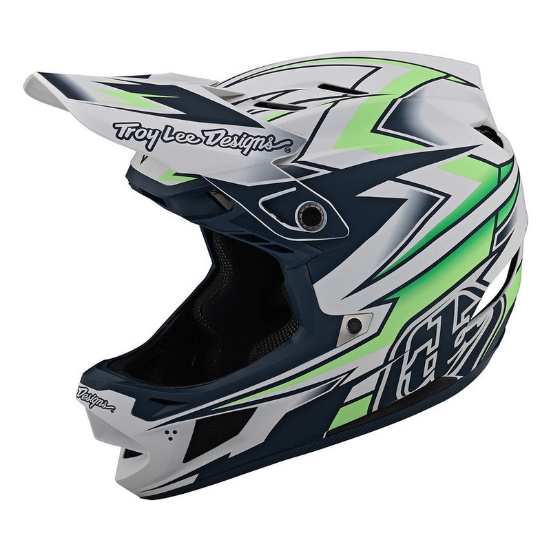 Troy Lee Designs D4 Composite Full Face Helmet – MIPS – Volt – White – 2023 White X-Small