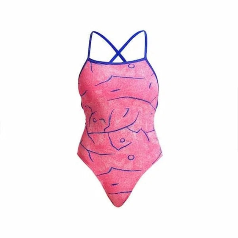 Funkita Strapped In One Piece Badpak Dames Rock Salt 12/38