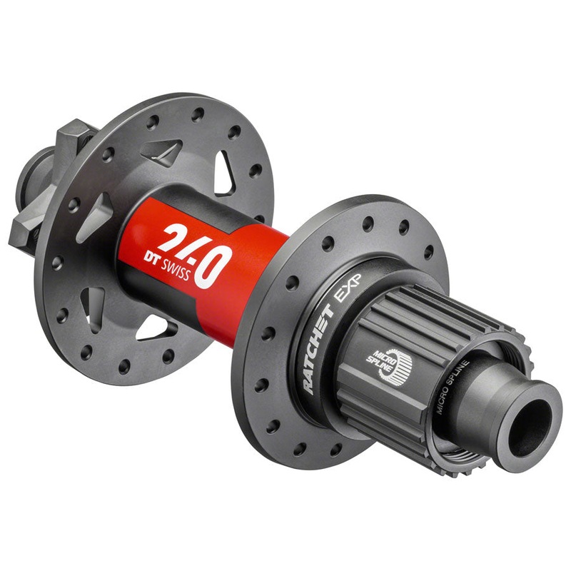 DT Swiss 240 EXP Rear Hub – 12 x 148mm, 6-Bolt, Micro Spline, Black/Red, 28H, 54pt
