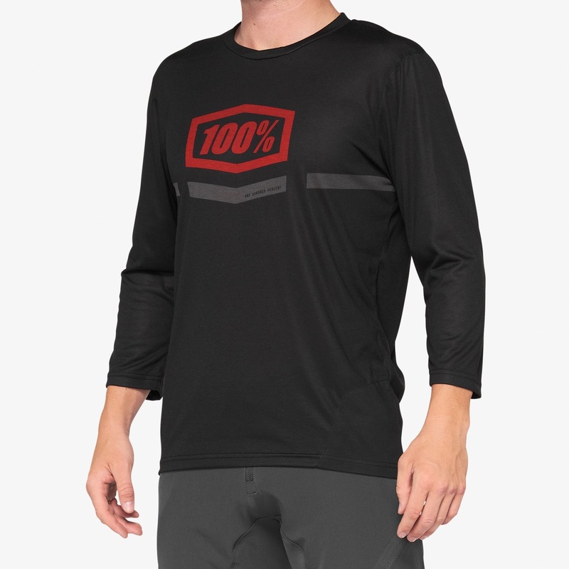 100% Airmatic 3/4 Sleeve MTB Jersey – Black-Red Black – Red Small